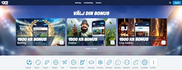 1x2 valkomstbonusar