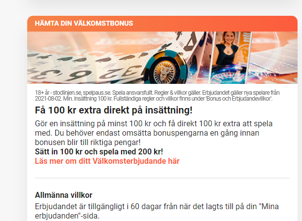 Leo Vegas har oddsbonus och Trustly som betalningsmetod