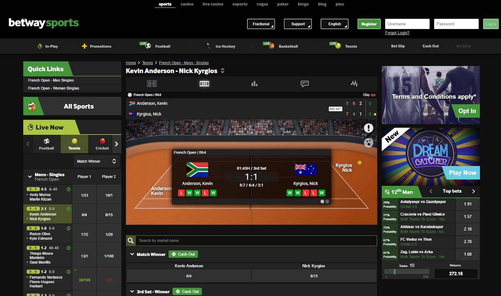 Betway Liveodds