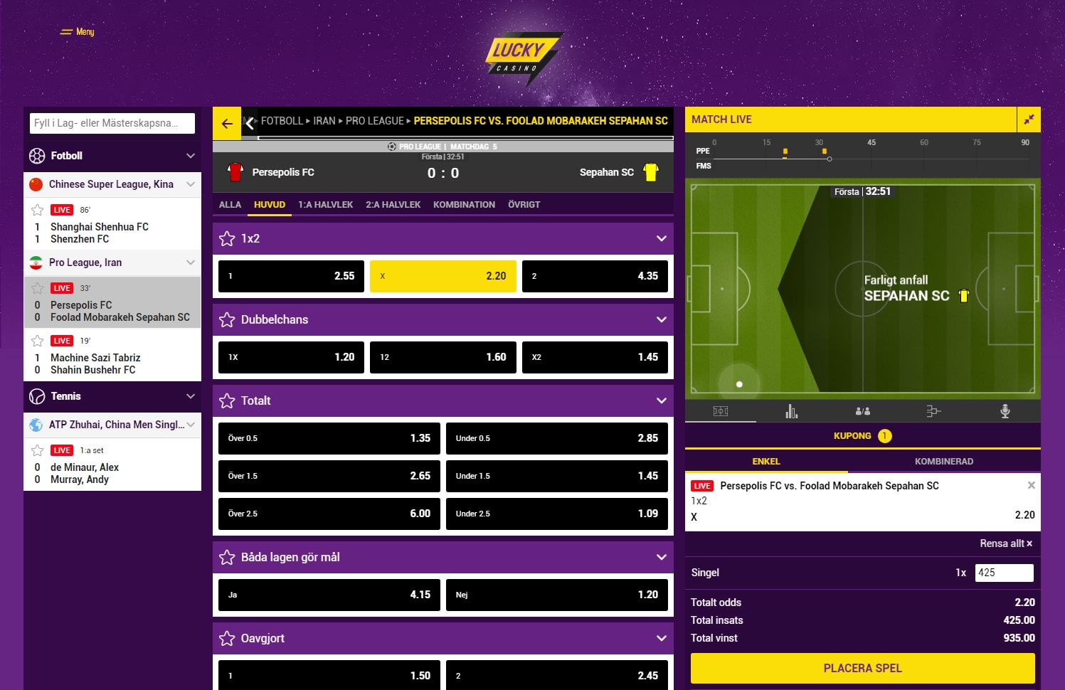 Lucky Sports Liveodds