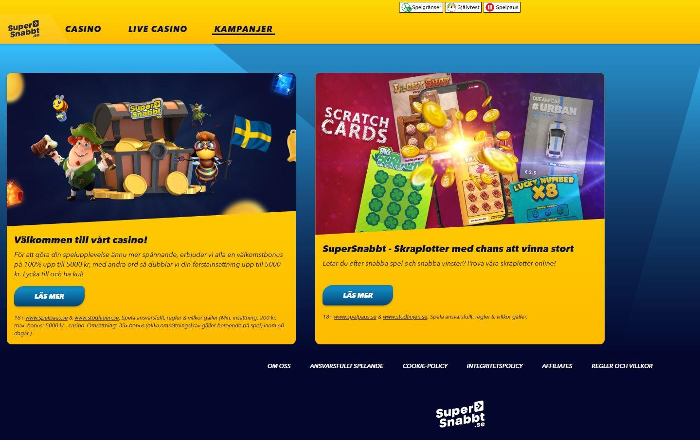 Kampanjerna som finns hos Supersnabbt