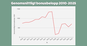 Genomsnittliga bonusbelopp 2010 2025