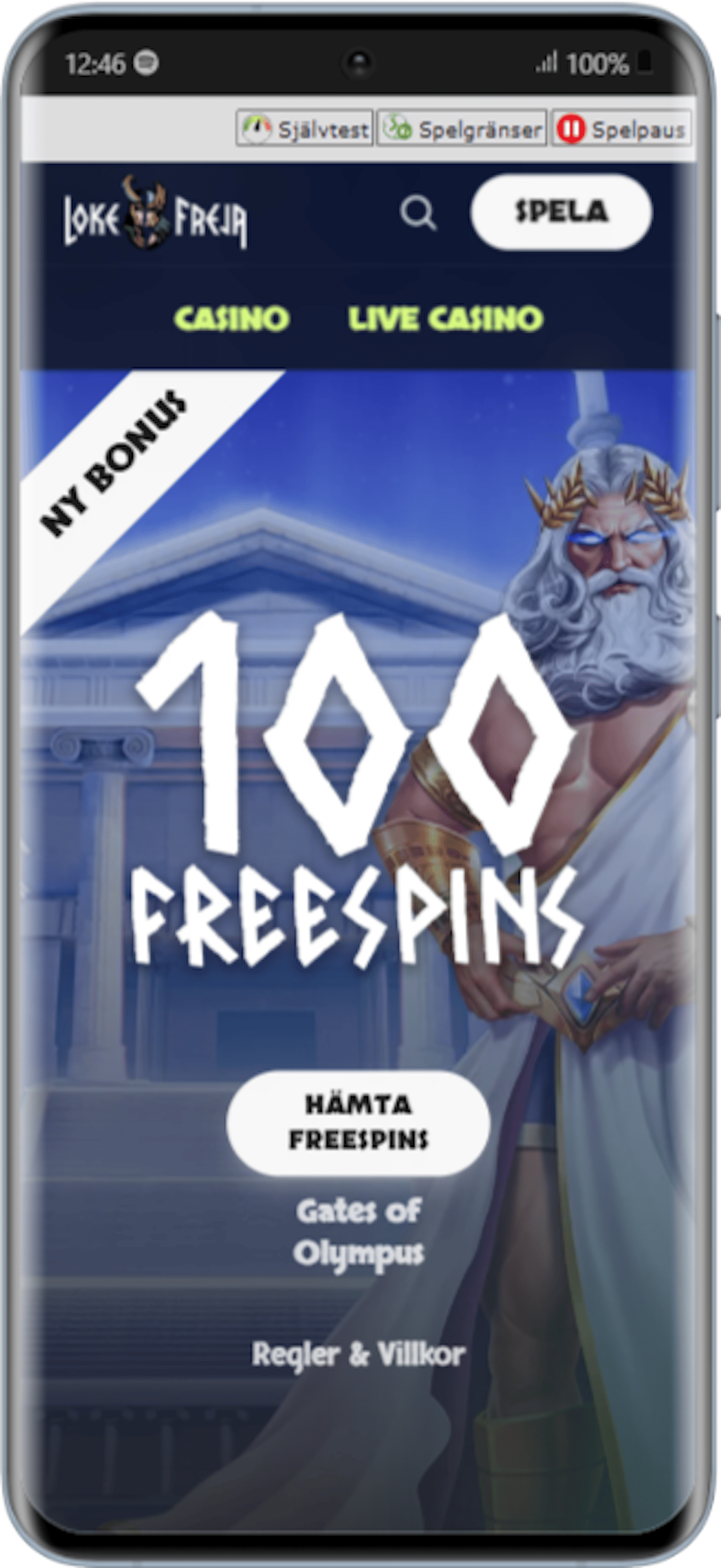 Lokefreja Casino Samsung Galazy S20