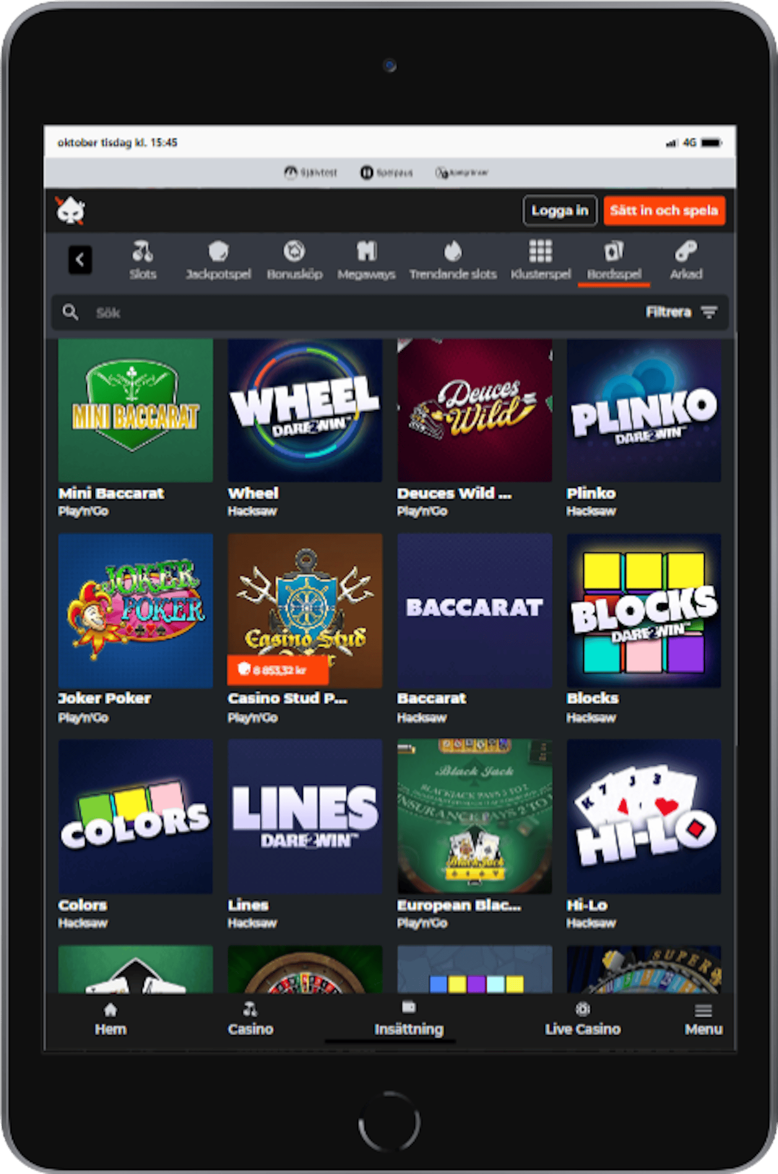 Ninja casino ipad mini