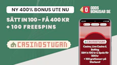 Oddsbonusar nyhet casinostugan 400 bonus