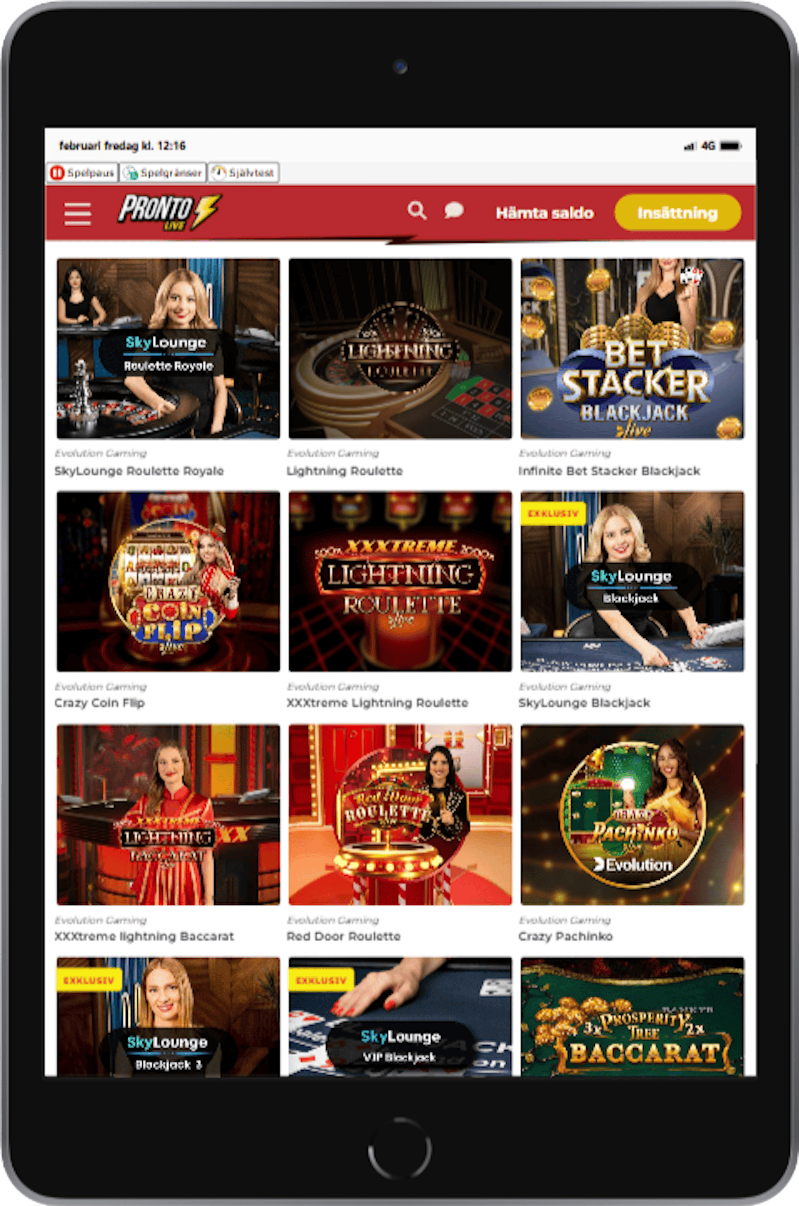 Pronto Live ipad mini