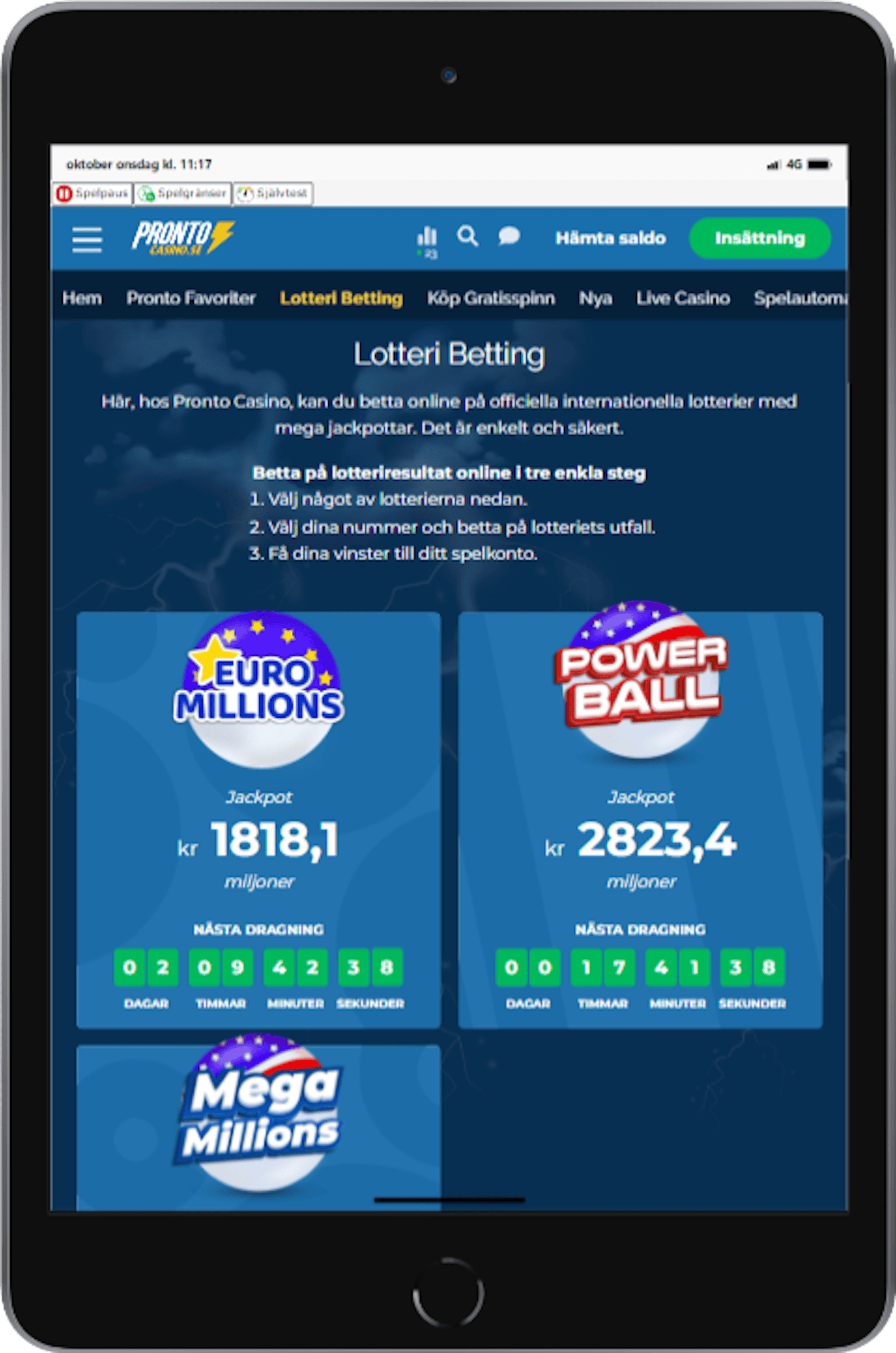 Pronto casino ipad mini