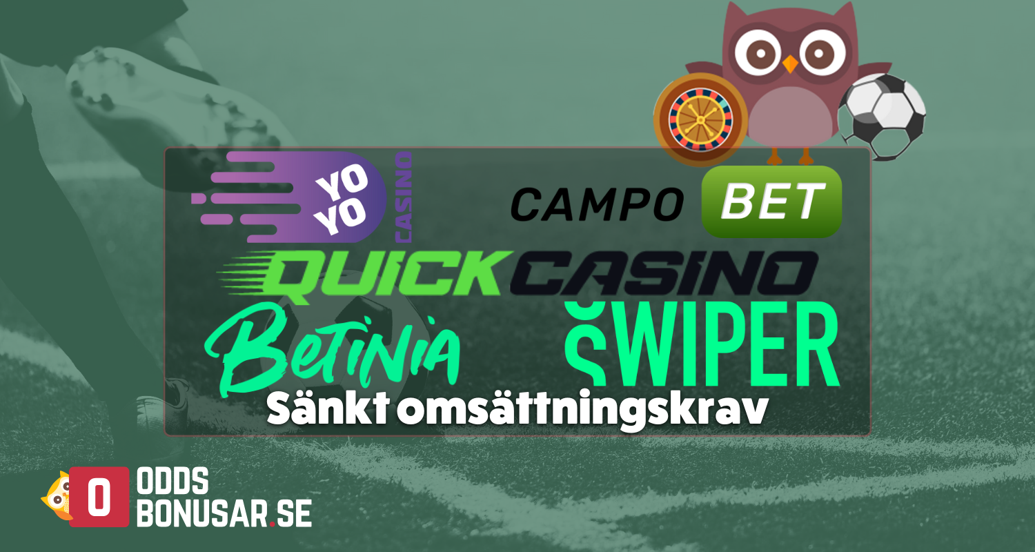 Sankt omsattningskrav hos Swiper Betinia Campobet Yoyocasino Quick