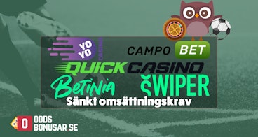 Sankt omsattningskrav hos Swiper Betinia Campobet Yoyocasino Quick