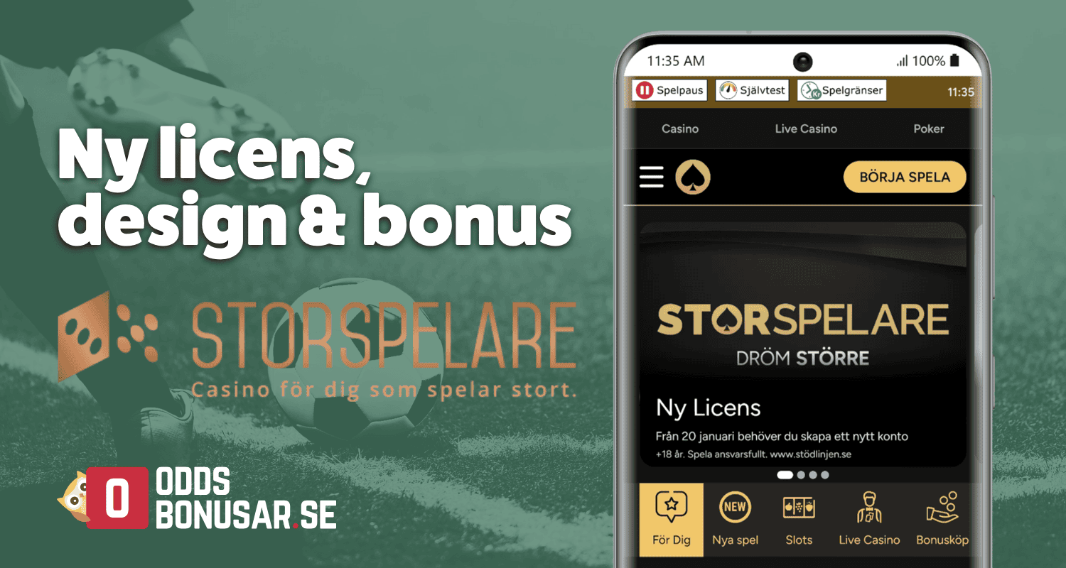 Storspelare - Ny licens, design & bonus