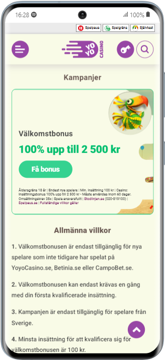 Yoyo casino Samsung Galaxy S20