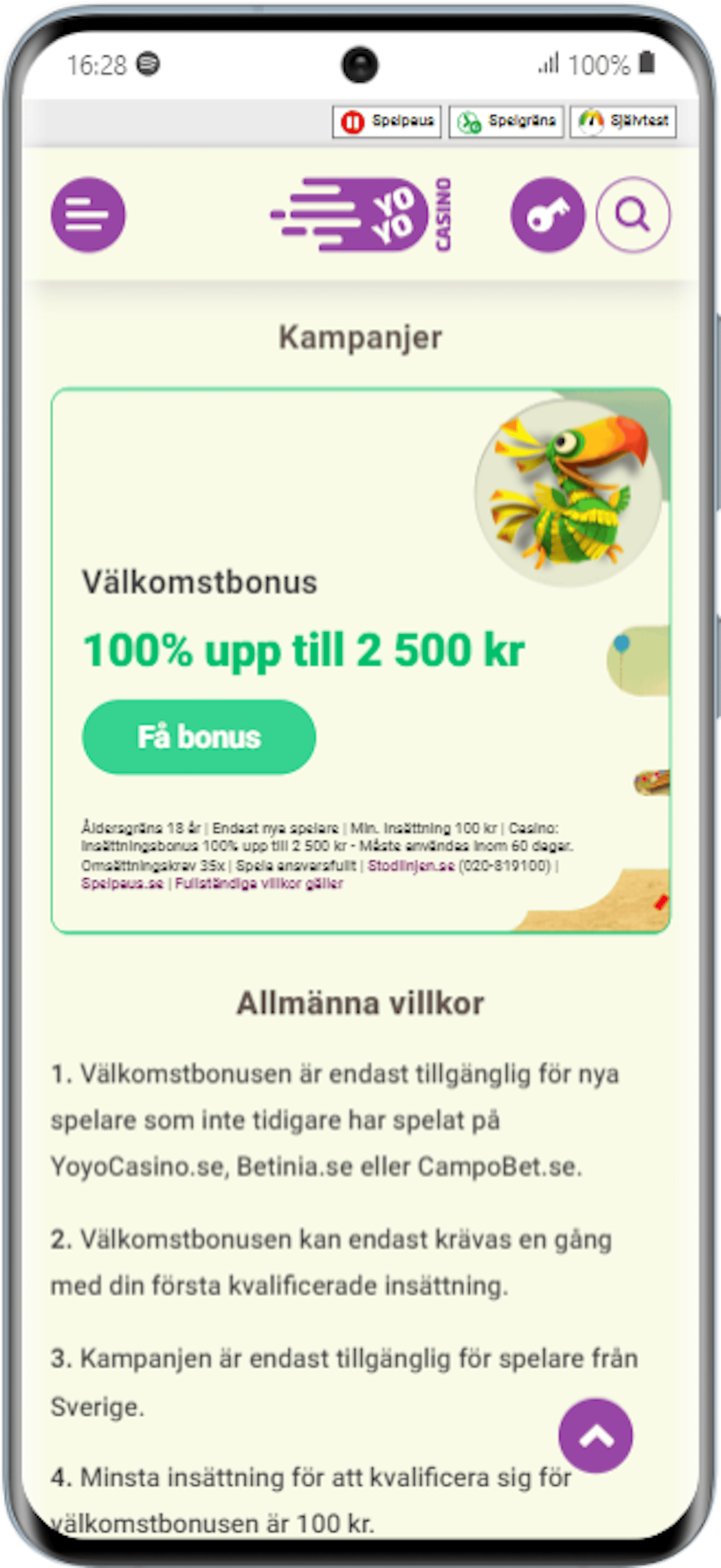 Yoyo casino Samsung Galaxy S20