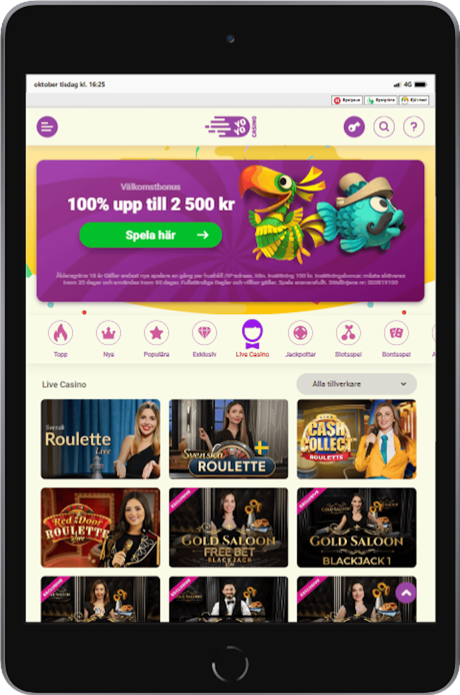 Yoyo casino ipad mini