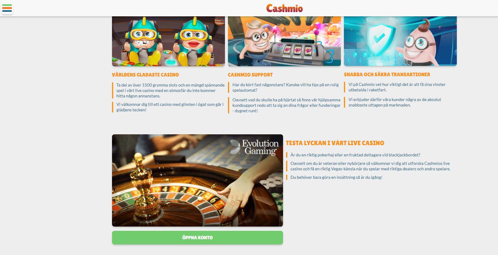 Cashmio casino start