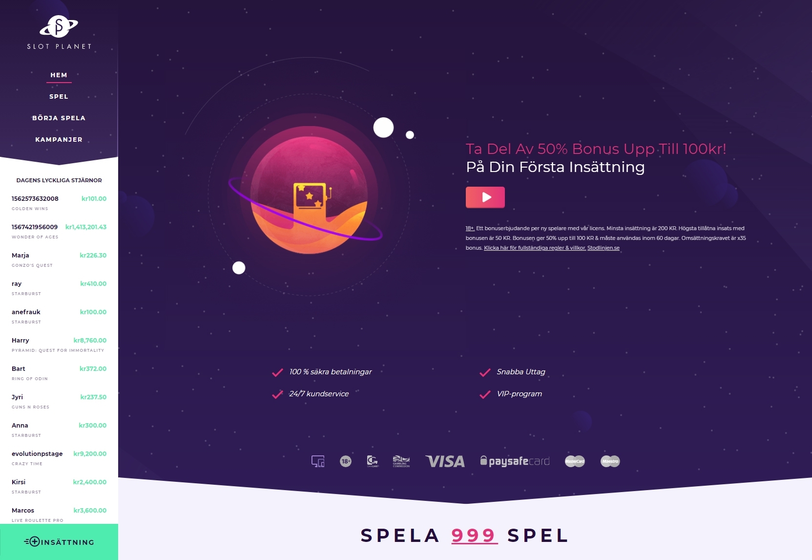 Slot Planet Startsida