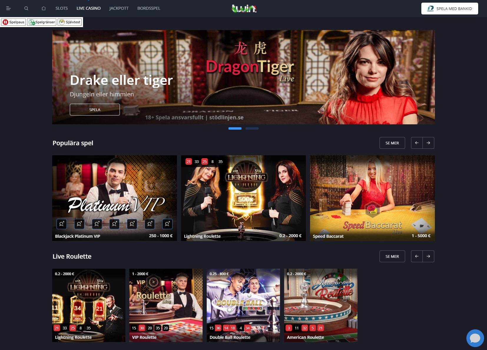 Twin casino live casino se